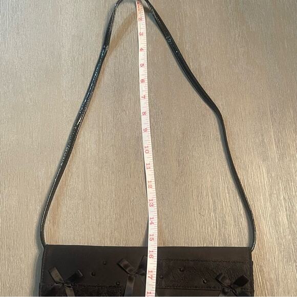 Prabal Gurung Neiman Marcus Black Lace Bows Sequins Evening Clutch Purse Girly - Picture 10 of 13